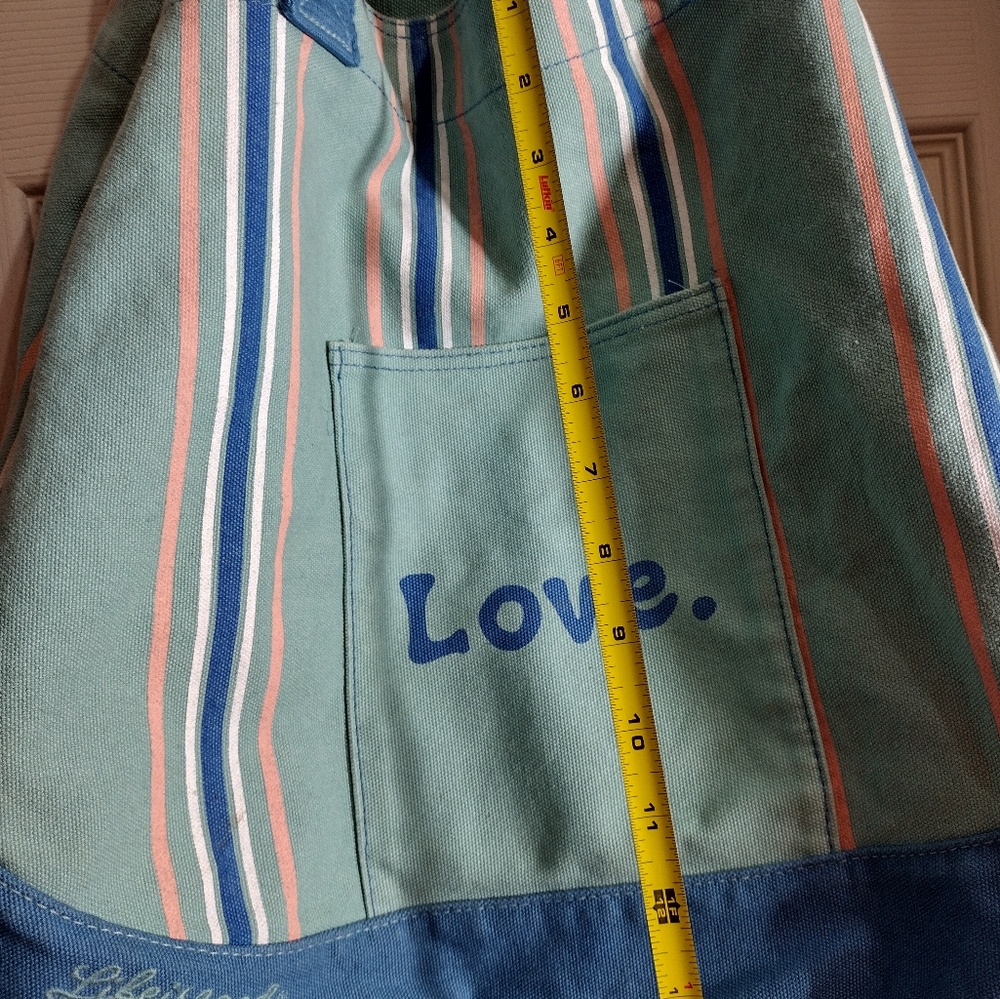 LIFE IS GOOD Love Heart Beach  LARGE CANVAS TOTE BAG EUC - Picture 3 of 9